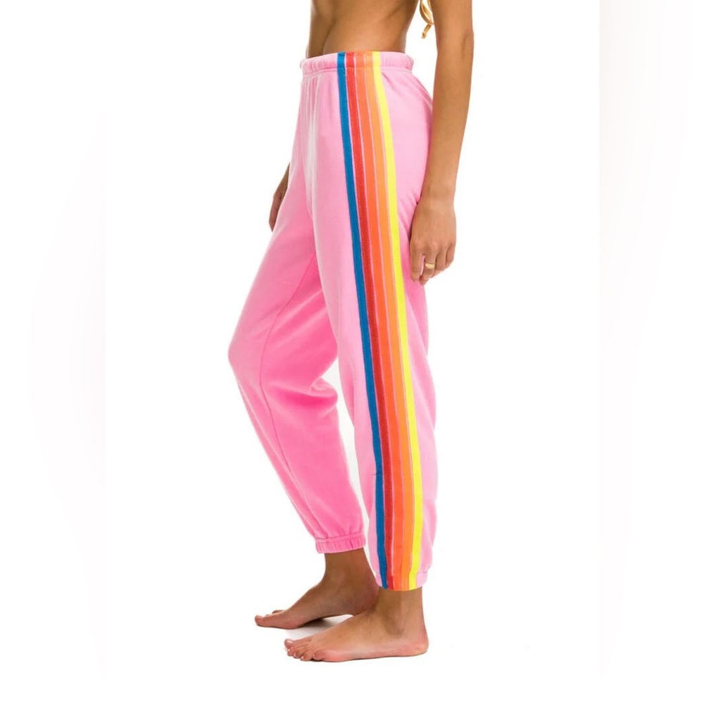 Aviator nation pink striped sweatpants